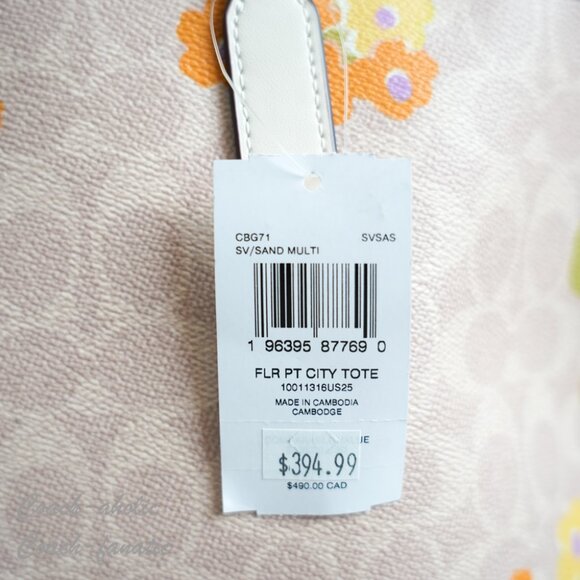 NWT Coach CBG71 City Tote Bag In Signature Canvas With Floral Print - Picture 7 of 9